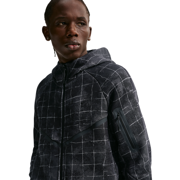Nike Tech Fleece Full Zip Windrunner Jacket - Men's - Black/Iron Grey - Image 3