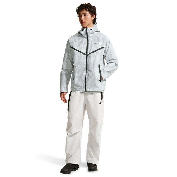 Nike Drifit Tech Woven FZ Windrunner Jacket AOP - Men's - Pure Platinum/Black - Image 3