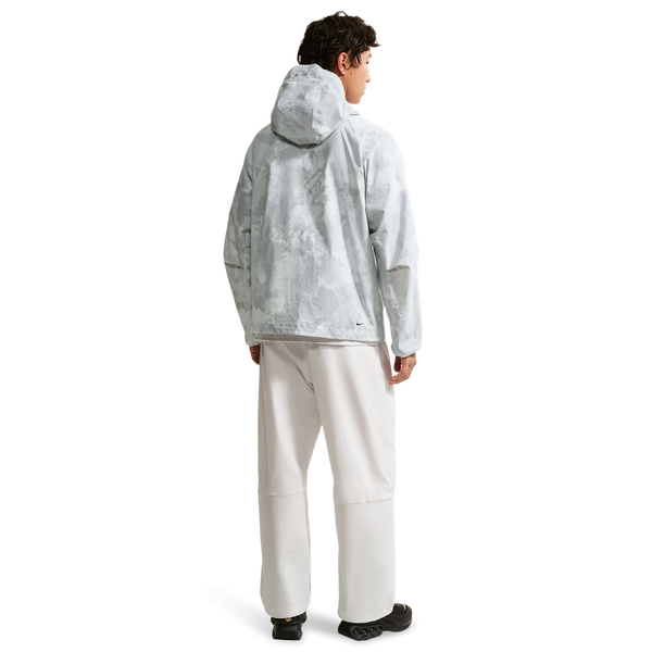 Nike Drifit Tech Woven FZ Windrunner Jacket AOP - Men's - Pure Platinum/Black - Image 4