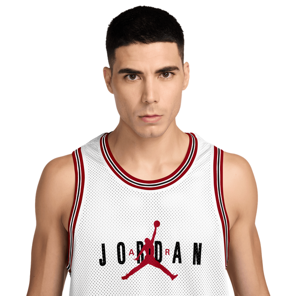 Jordan Brooklyn Mesh Jersey - Men's - White/Red - Image 3