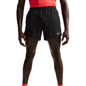 Nike Dri-FIT Stride 5in Brief-Lined Shorts - Men's - Black/Reflective Silver