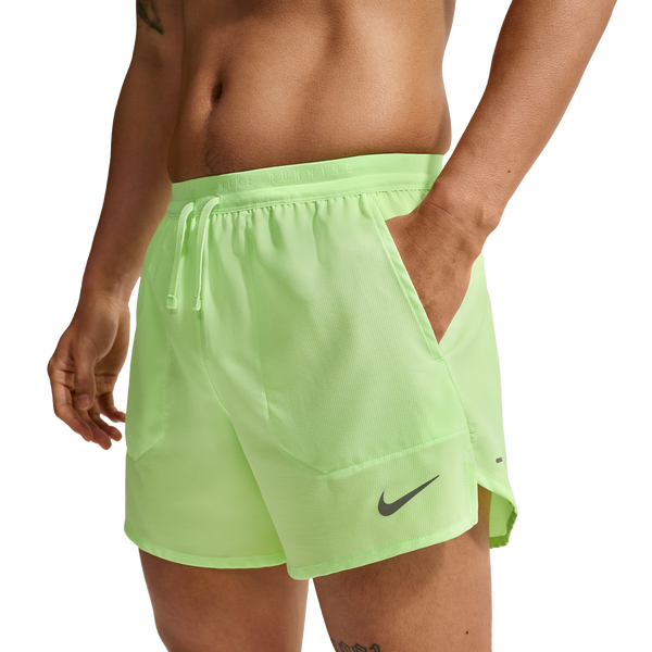 Nike Dri-FIT Stride 5in Brief-Lined Shorts - Men's - Lime Blast/Reflective Silver