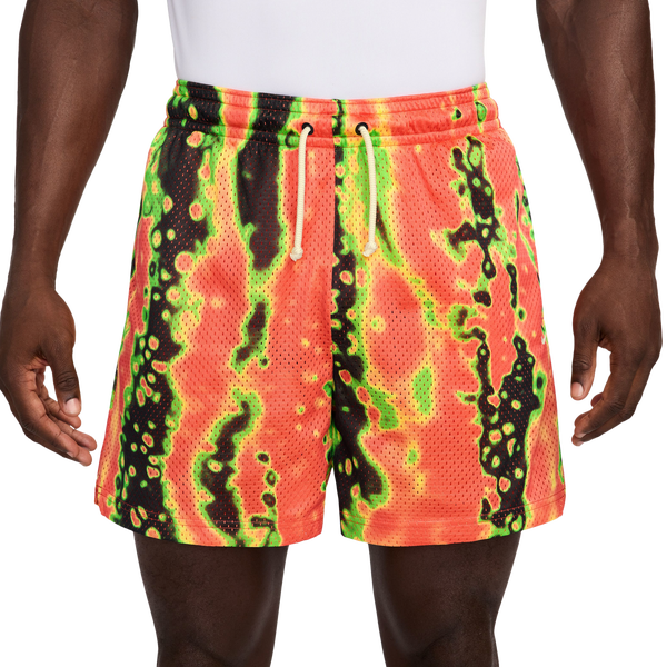 Nike Dri-FIT 5 Inch Mesh Print Shorts - Men's - Turf Orange/Pale Ivory
