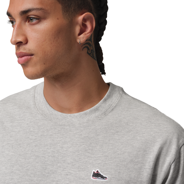 Jordan Sneaker Patch Short Sleeve Crew - Men's - Grey - Image 3