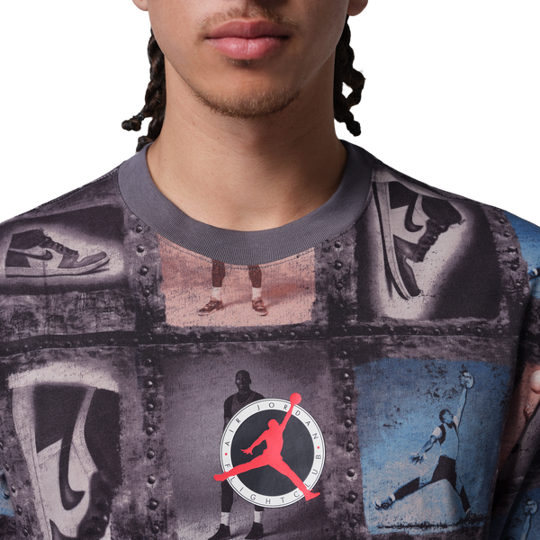 Jordan Flight Club Short Sleeve Crew - Men's - Black/Multi - Image 3