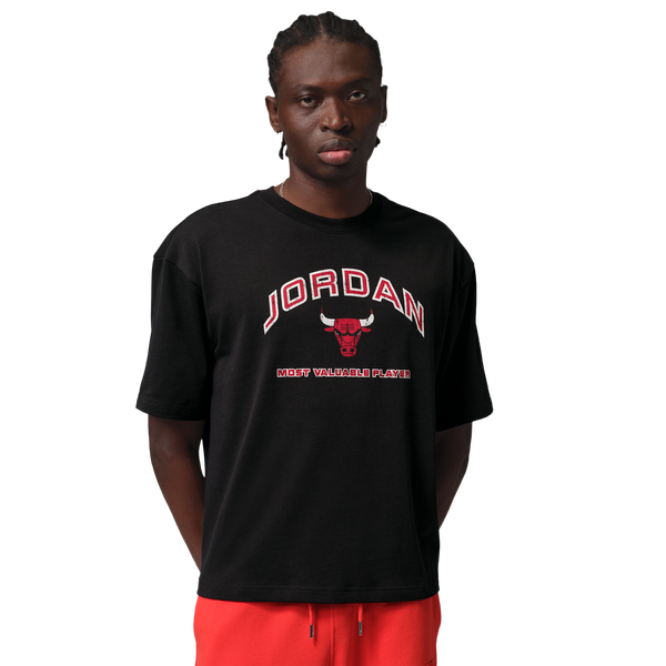 Jordan Flight Essential Boxy Graphic Short Sleeve Crew - Men's - Black/University Red