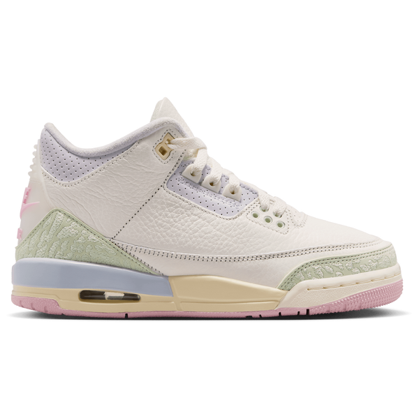 Jordan Retro 3 - Boys' Grade School - White/Pink/Green