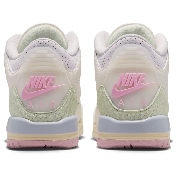 Jordan Retro 3 - Boys' Grade School - White/Pink/Green - Image 3