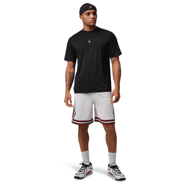 Jordan Dri-FIT SPT 9" Diamond Shorts - Men's - White/Gym Red - Image 6