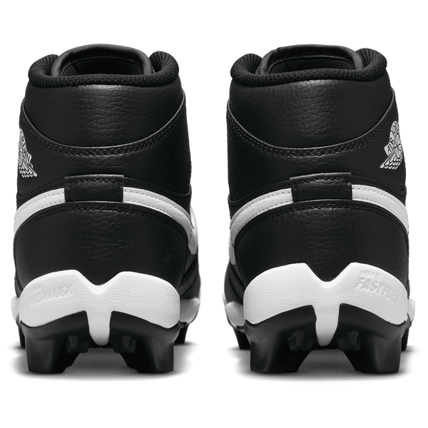 Jordan AJ 1 Mid Cleats - Boys' Grade School - Black/White - Image 3