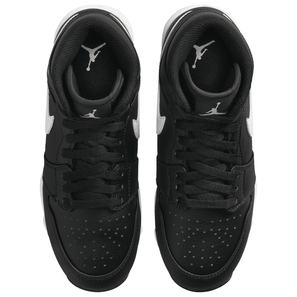 Jordan AJ 1 Mid Cleats - Boys' Grade School - Black/White - Image 4