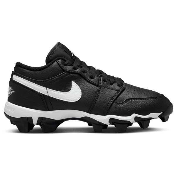 Jordan AJ 1 Low Cleats - Boys' Grade School - White/Black