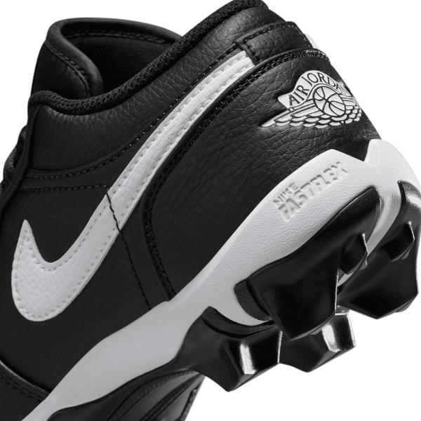 Jordan AJ 1 Low Cleats - Boys' Grade School - White/Black - Image 8