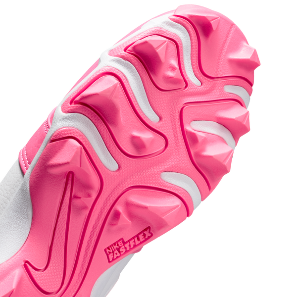 Jordan AJ 1 Low Cleats - Boys' Grade School - White/Digital Pink - Image 9