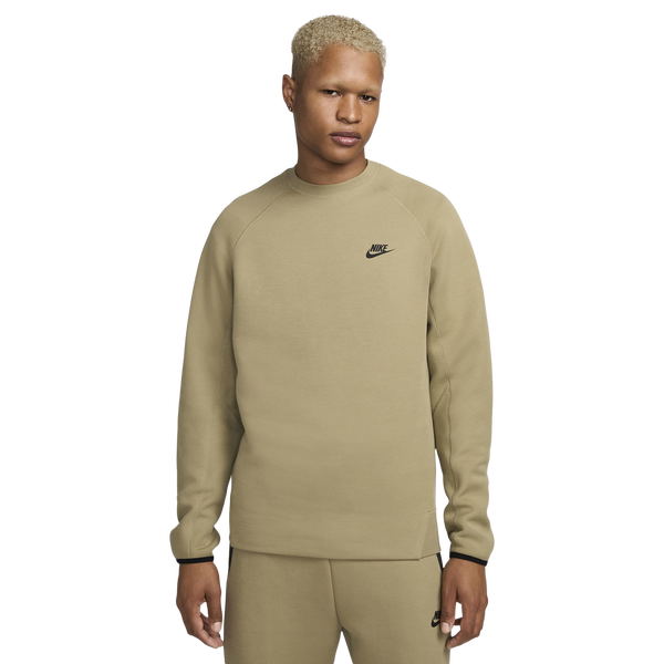 Nike Tech Fleece Crew - Men's - Neutral Olive/Black