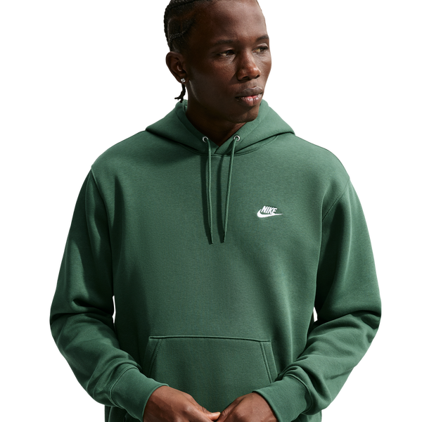 Nike Club Pullover Hoodie - Men's - Fir/Fir/White