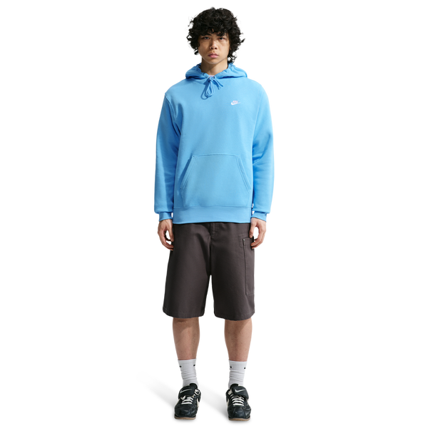 Nike Club Pullover Hoodie - Men's - White/Football Blue/Football Blue - Image 3