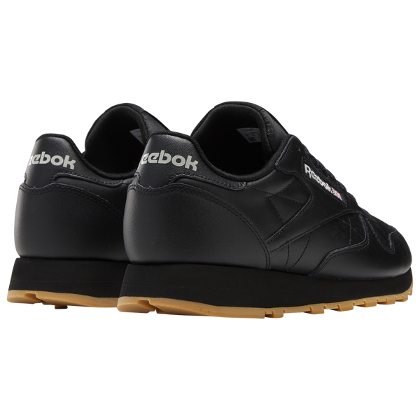 Reebok Classic Leather - Men's - Black/Black - Image 3