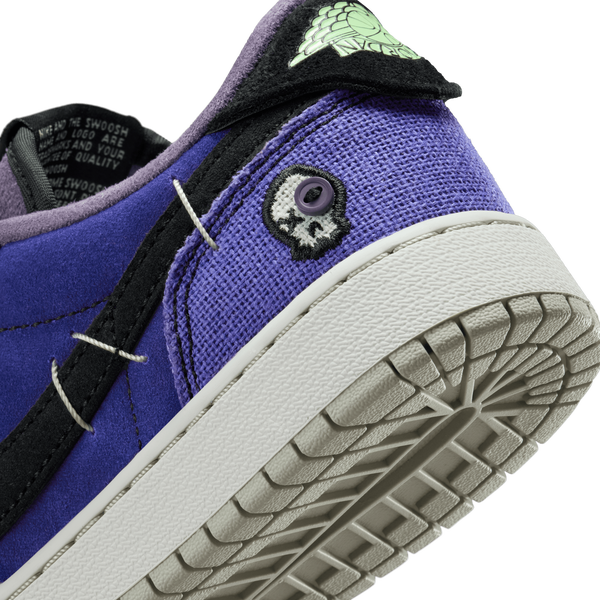 Jordan Air Jordan Retro 1 Low - Boys' Grade School - Black/Regency Purple/Vapor Green - Image 8