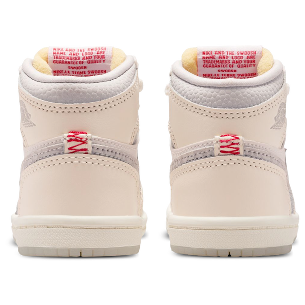 Jordan Retro 1 High - Boys' Toddler - Pale Ivory/University Red/Pale Ivory - Image 3