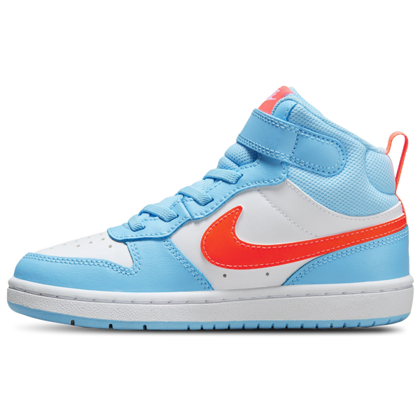 Nike Court Borough Mid 2 - Boys' Preschool - Aquarius Blue/White/Orange - Image 2