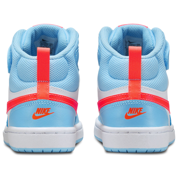 Nike Court Borough Mid 2 - Boys' Preschool - Aquarius Blue/White/Orange - Image 3