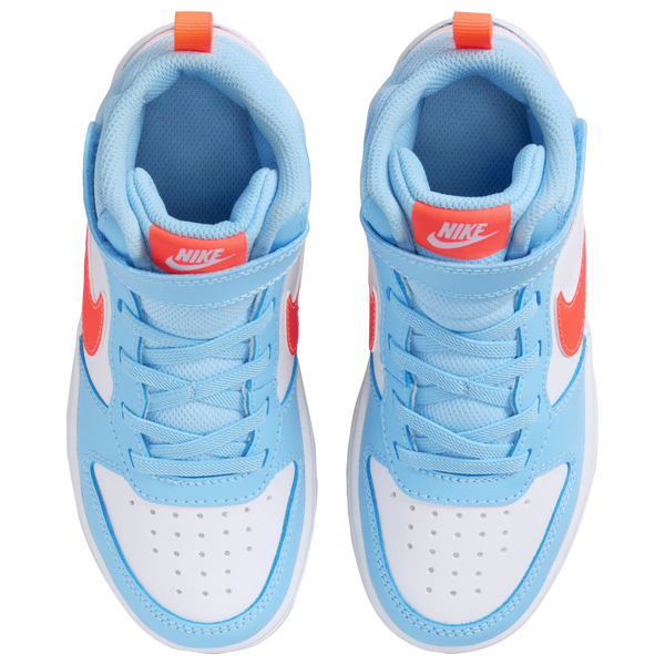 Nike Court Borough Mid 2 - Boys' Preschool - Aquarius Blue/White/Orange - Image 4