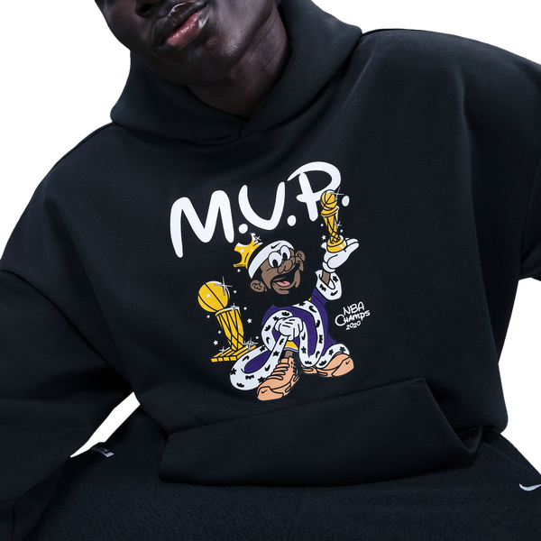 Nike Lebron TF SI Brushed Pullover Hoodie - Men's - Black/White - Image 3