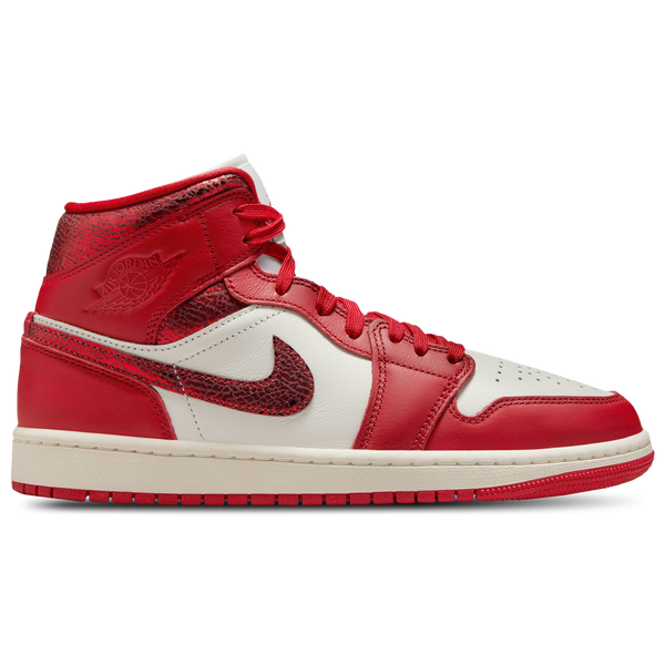 Jordan AJ 1 Mid SE - Women's - Sail/Varsity Red