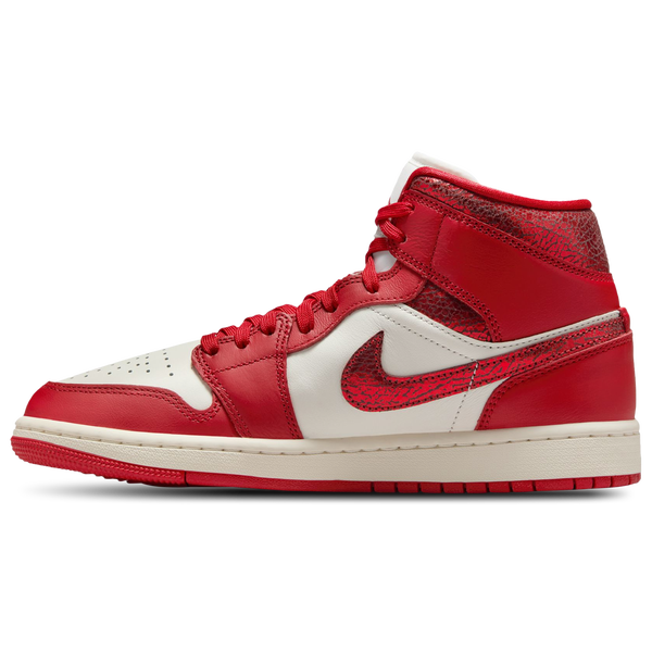Jordan AJ 1 Mid SE - Women's - Sail/Varsity Red - Image 2