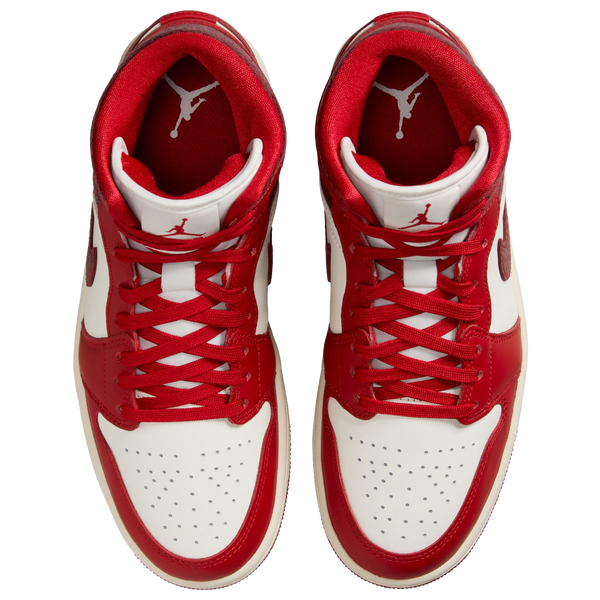 Jordan AJ 1 Mid SE - Women's - Sail/Varsity Red - Image 4