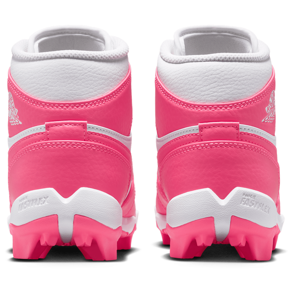 Jordan AJ 1 Mid Cleats - Boys' Grade School - Digital Pink/White - Image 3