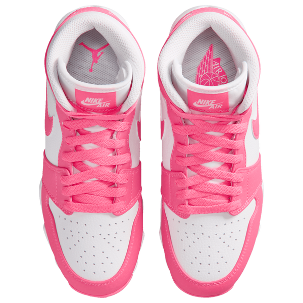 Jordan AJ 1 Mid Cleats - Boys' Grade School - Digital Pink/White - Image 4