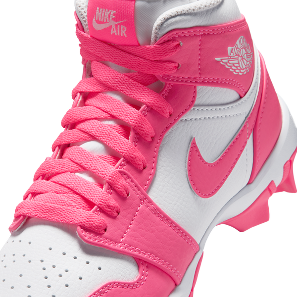 Jordan AJ 1 Mid Cleats - Boys' Grade School - Digital Pink/White - Image 7