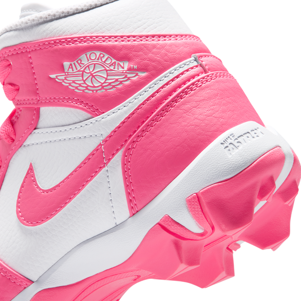 Jordan AJ 1 Mid Cleats - Boys' Grade School - Digital Pink/White - Image 8