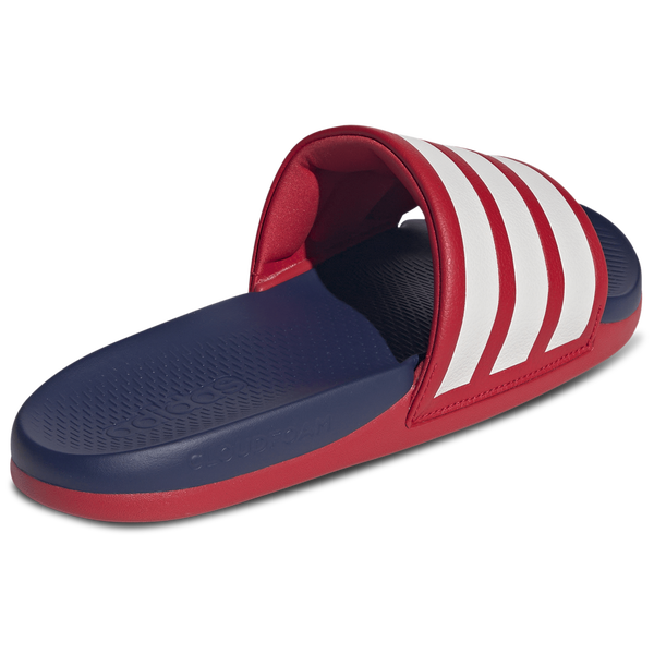 adidas adilette Comfort 2.0 Slides - Men's - Crystal White/Dark Blue/Better Scarlet - Image 3