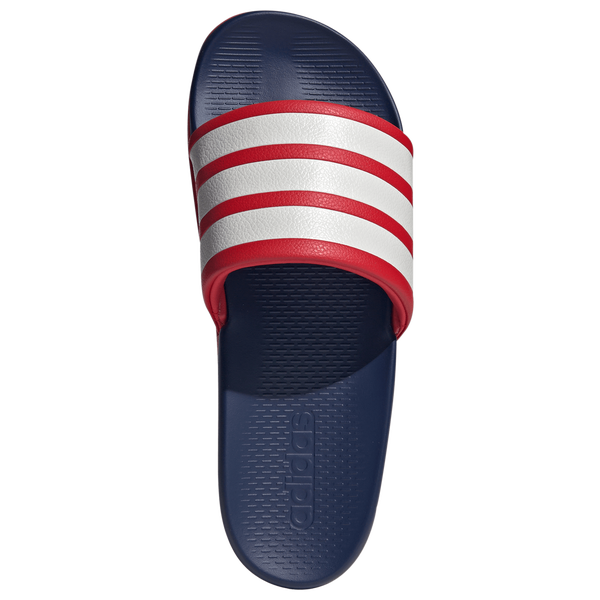 adidas adilette Comfort 2.0 Slides - Men's - Crystal White/Dark Blue/Better Scarlet - Image 4