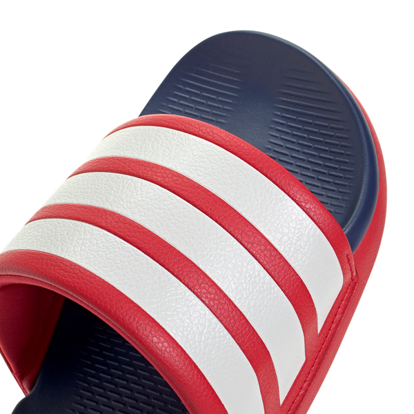 adidas adilette Comfort 2.0 Slides - Men's - Crystal White/Dark Blue/Better Scarlet - Image 6