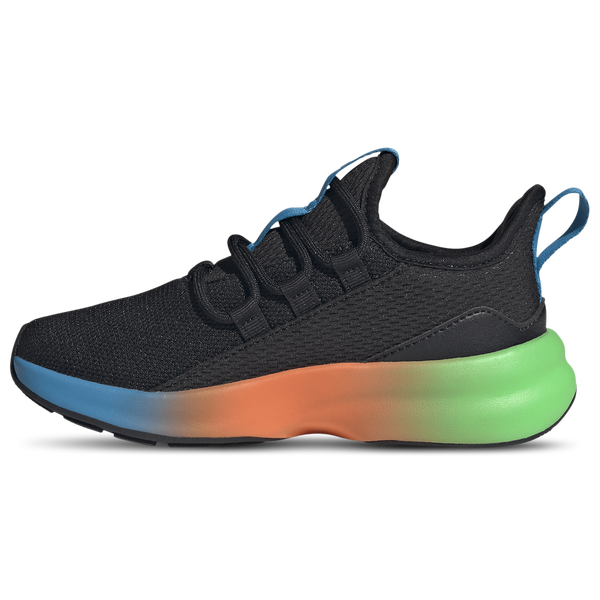 adidas Lite Racer Adapt 8.0 Elastic Lace - Boys' Grade School - Core Black/Screaming Green/Semi Solar Orange - Image 2