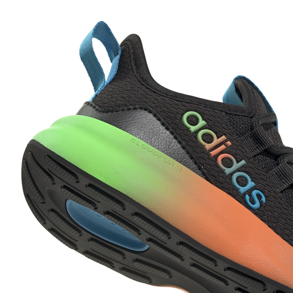 adidas Lite Racer Adapt 8.0 Elastic Lace - Boys' Grade School - Core Black/Screaming Green/Semi Solar Orange - Image 6