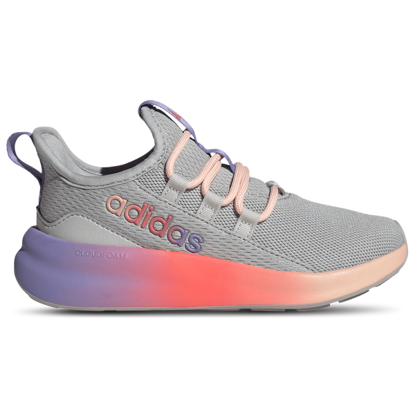 adidas Lite Racer Adapt 8.0 Elastic Lace - Boys' Grade School - Grey/Grey/Purple Rush