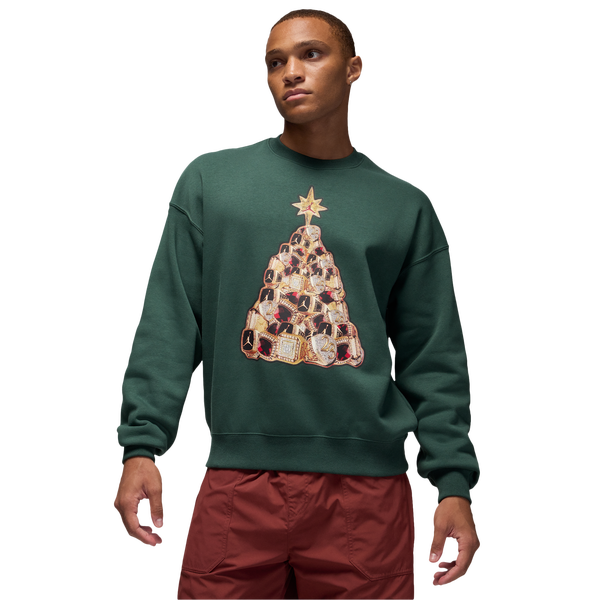 Jordan Brooklyn Holiday Fleece Crew - Men's - Midnight Green/Black