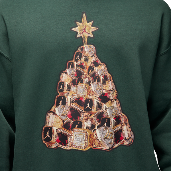 Jordan Brooklyn Holiday Fleece Crew - Men's - Midnight Green/Black - Image 3