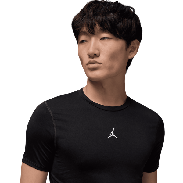 Jordan Dri-FIT Sport Short Sleeve Base Layer Top - Men's - White/Black - Image 3