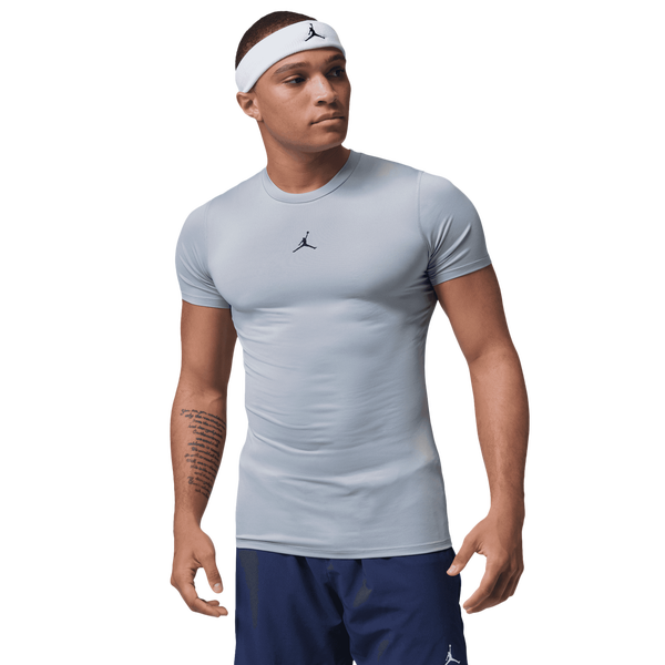 Jordan Dri-FIT Sport Short Sleeve Base Layer Top - Men's - Black/Wolf Grey
