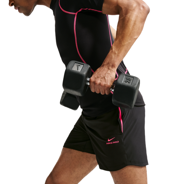 Nike Pro Training Dri-FIT 6In Short - Men's - Black/Hyper Pink - Image 3