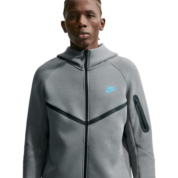 Nike Tech Fleece Full-Zip Windrunner Hoodie - Men's - Smoke Grey/Football Blue
