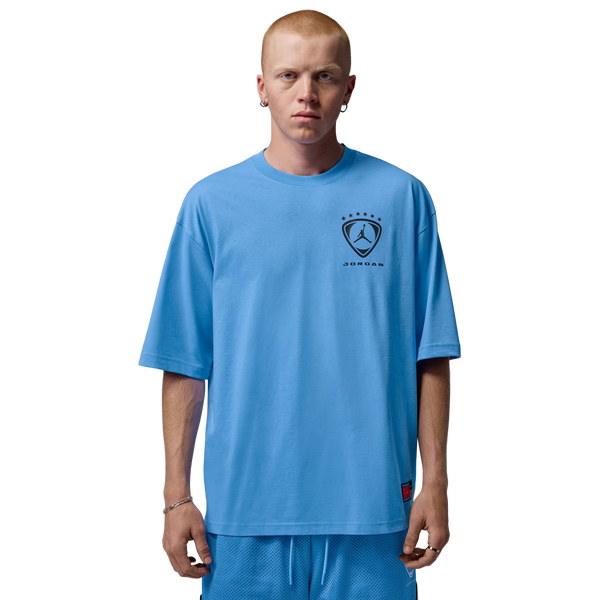 Jordan Brooklyn Oversized Graphic Short Sleeve Crew - Men's - University Blue/Black