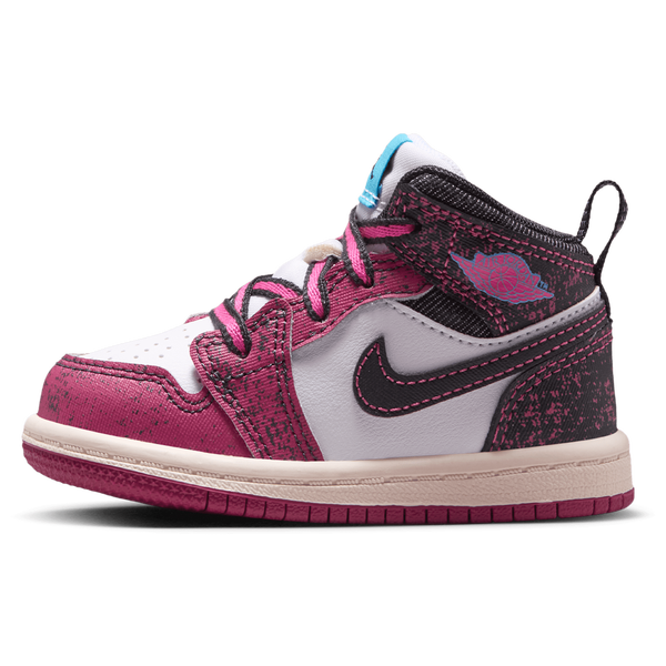 Jordan 1 Mid SE Fem - Girls' Toddler - Pink/Black/White - Image 2