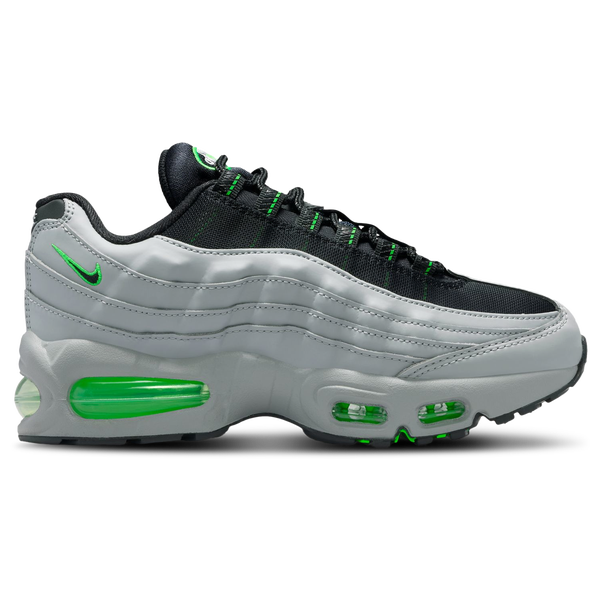 Nike Air Max 95 BB Leather - Boys' Grade School - Light Smoke/Green Strike